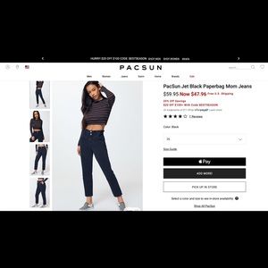 Black Paperbag Mom Jeans-PacSun